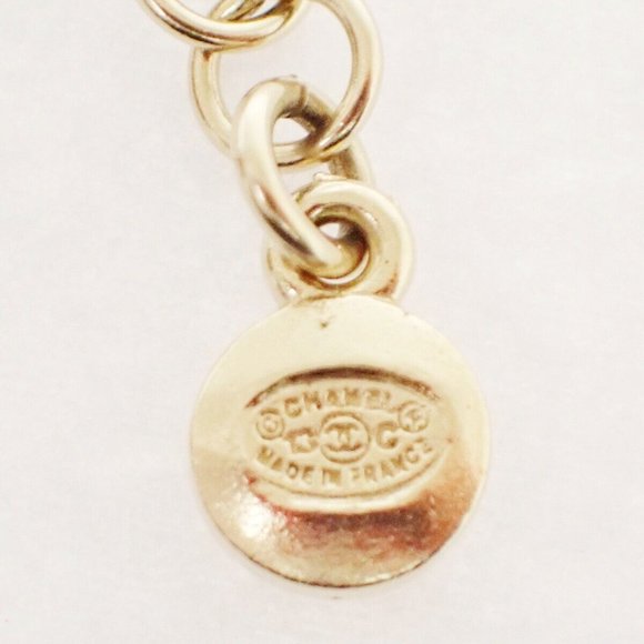 CHANEL CC Rhinestone Imitation Pearl Ribbon Chain Necklace 13C White GHW 20RJ332 - Picture 12 of 13